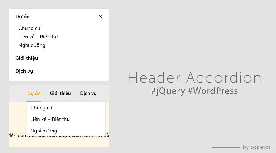 Module Header Accordion sử dụng jQuery trong WordPress